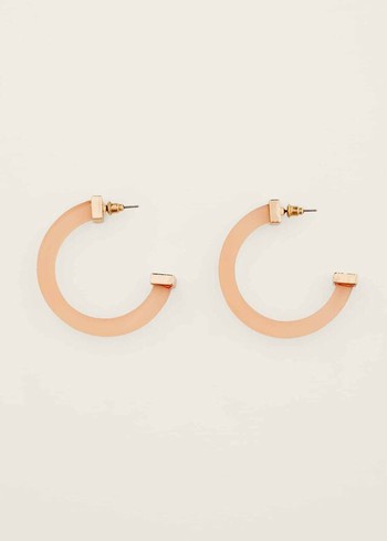 Phase Eight Clear Hoop Jewellery Pink Canada | SEPTUM-082